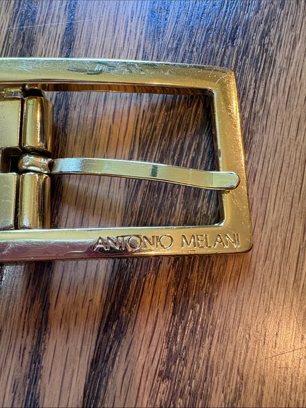 Antonio Melani black and brown reversible belt with gold tone buckle
